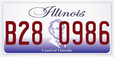 IL license plate B280986
