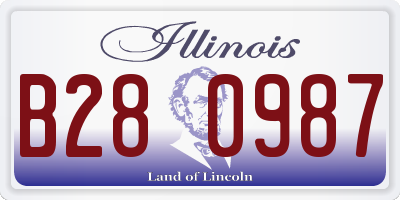 IL license plate B280987