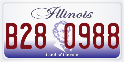 IL license plate B280988