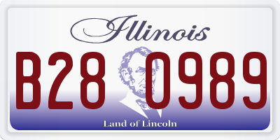 IL license plate B280989