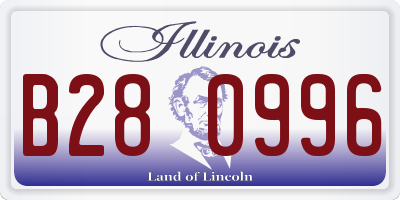 IL license plate B280996