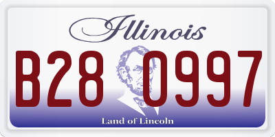 IL license plate B280997