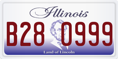 IL license plate B280999