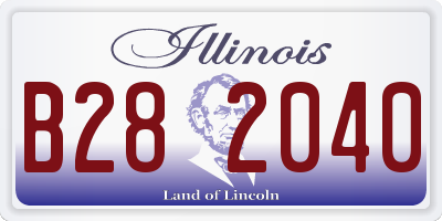 IL license plate B282040