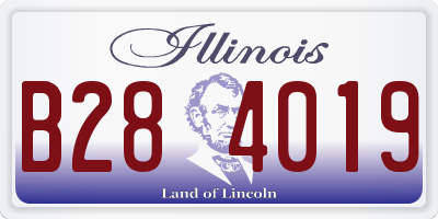 IL license plate B284019