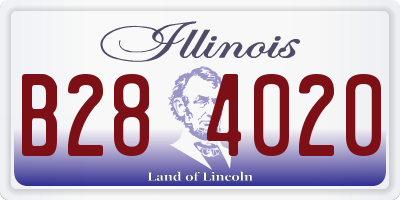 IL license plate B284020