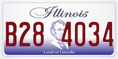 IL license plate B284034