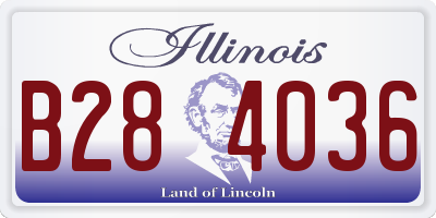IL license plate B284036