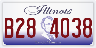 IL license plate B284038