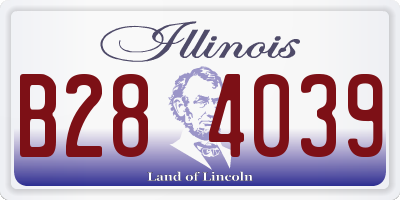 IL license plate B284039