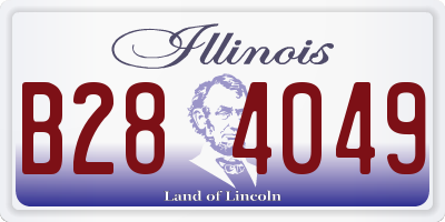 IL license plate B284049