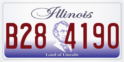 IL license plate B284190