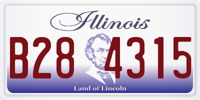 IL license plate B284315