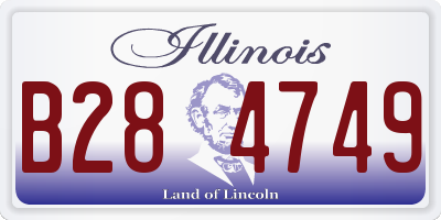 IL license plate B284749