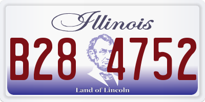 IL license plate B284752
