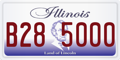 IL license plate B285000