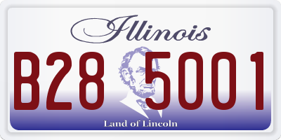 IL license plate B285001