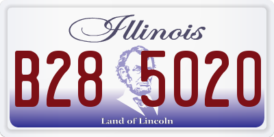 IL license plate B285020