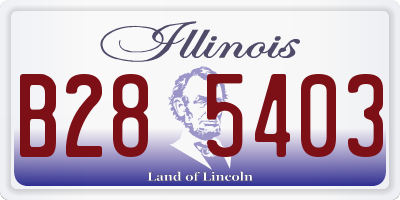 IL license plate B285403