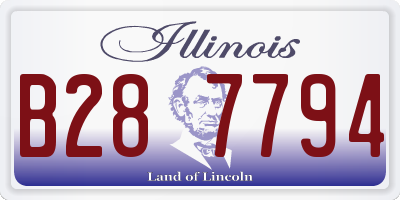 IL license plate B287794