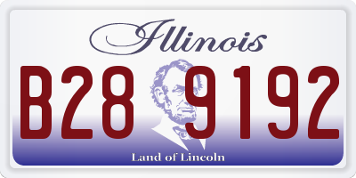 IL license plate B289192