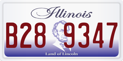 IL license plate B289347
