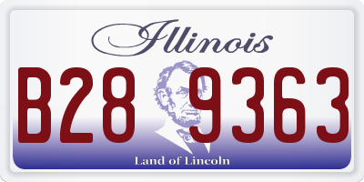 IL license plate B289363