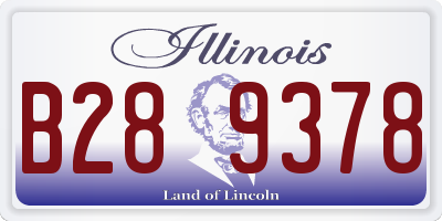 IL license plate B289378