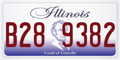 IL license plate B289382
