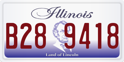 IL license plate B289418