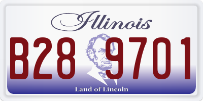 IL license plate B289701
