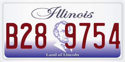 IL license plate B289754