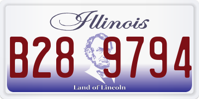 IL license plate B289794