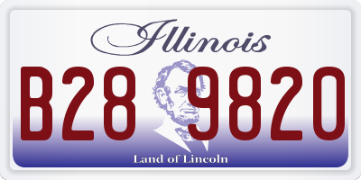 IL license plate B289820