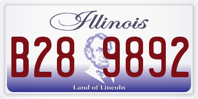 IL license plate B289892