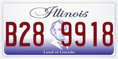 IL license plate B289918