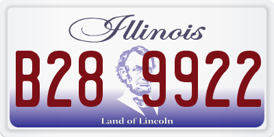 IL license plate B289922