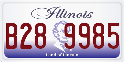 IL license plate B289985