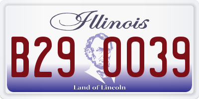IL license plate B290039