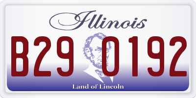 IL license plate B290192