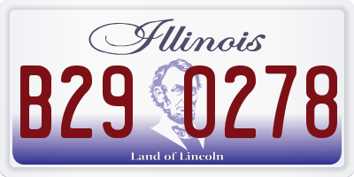 IL license plate B290278