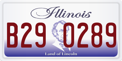 IL license plate B290289