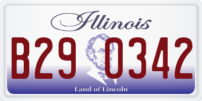 IL license plate B290342