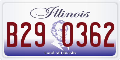 IL license plate B290362