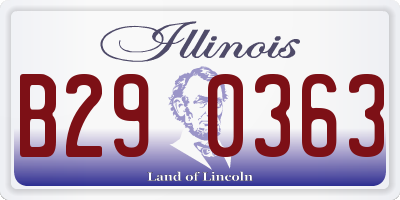 IL license plate B290363