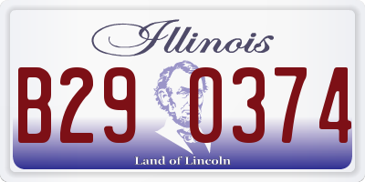IL license plate B290374