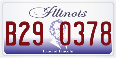 IL license plate B290378