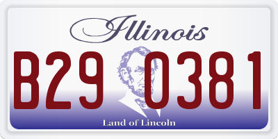IL license plate B290381