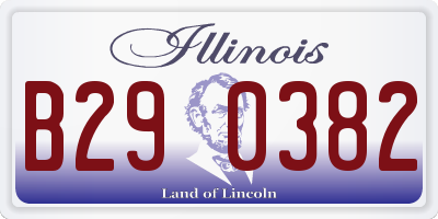 IL license plate B290382