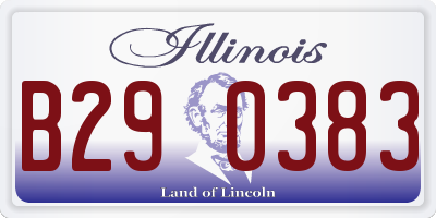 IL license plate B290383